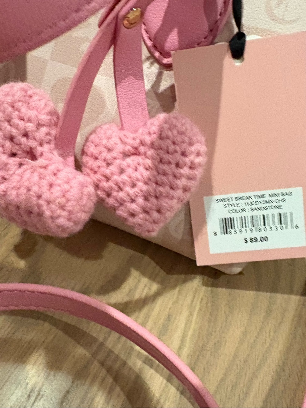 New Juicy Couture sweet break time mini Pink Tote Bag - Picture 3 of 10